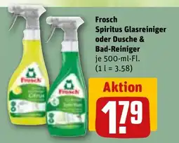 REWE DE FROSCH Spiritus glasreiniger oder dusche & bad-reiniger tilbud