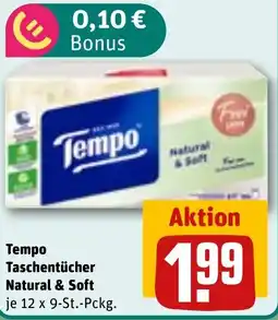 REWE DE TEMPO Taschentücher natural & soft tilbud