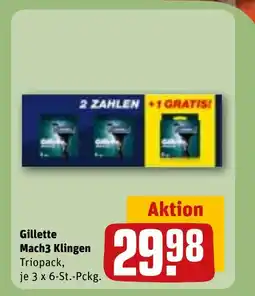 REWE DE GILLETTE Mach3 klingen tilbud