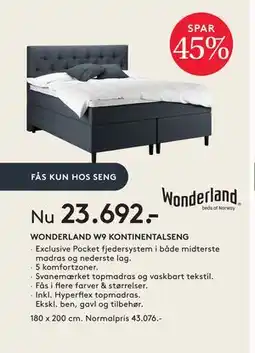 SENG WONDERLAND W9 KONTINENTALSENG ·, DKK 23692 tilbud