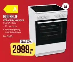 Skousen KERAMISK KOMFUR GEC6A43WD, DKK 2999 tilbud