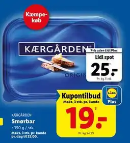 Lidl Smørbar, DKK 25, App-pris tilbud