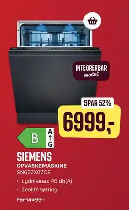 Skousen SIEMENS OPVASKEMASKINE SN65ZX07CE, DKK 6999 tilbud