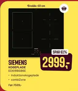 Skousen SIEMENS KOGEPLADE ED61RBSB6E, DKK 2999 tilbud
