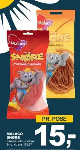 Let-Køb MALACO SNØRE, DKK 15 tilbud