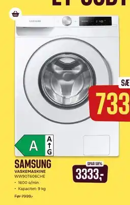 Skousen SAMSUNG VASKEMASKINE WW90T606CHE, DKK 3333 tilbud