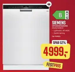 Skousen SIEMENS OPVASKEMASKINE SN45ZW08CE, DKK 4999 tilbud