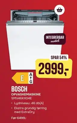 Skousen BOSCH OPVASKEMASKINE SMV46KX04E, DKK 2999 tilbud
