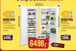 Skousen WHIRLPOOL FRYSESKAB UW8F2DWHBIN + WHIRLPOOL KØLESKAB SW8AM2DWHR, DKK 6498 tilbud
