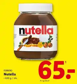Lidl Nutella, DKK 65 tilbud