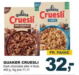 Let-Køb QUAKER CRUESLI, DKK 32 tilbud