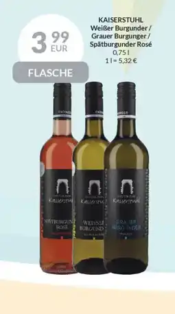 Nielsen's Discount KAISERSTUHL Weißer Burgunder/ Grauer Burgunger/ Spätburgunder Rosé tilbud