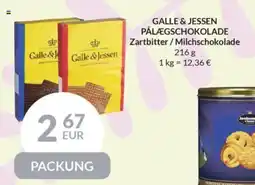 Nielsen's Discount GALLE & JESSEN PÅLÆGSCHOKOLADE Zartbitter/Milchschokolade tilbud