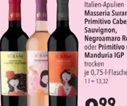 Citti Italien-Apulien Masseria Surani Primitivo Cabernet Sauvignon, Negroamaro Rosé tilbud