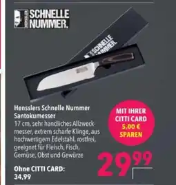 Citti Hensslers Schnelle Nummer Santokumesser tilbud