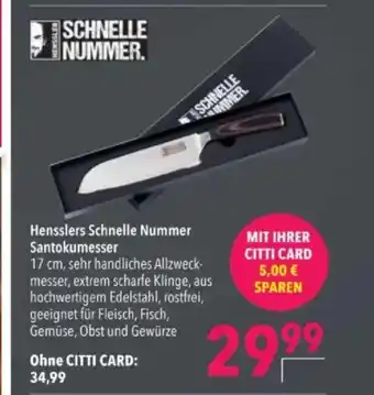 Citti Hensslers Schnelle Nummer Santokumesser tilbud