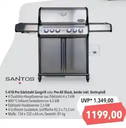 Citti S-418 Pro Edelstahl Gasgrill oder Pro All Black, beide inkl. Drehspieẞ tilbud