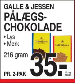 ABC Lavpris GALLE & JESSEN Pålægs- chokolade tilbud