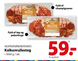 Lidl VILSTRUPGÅRD/BUTCHER'S Kalkunrullesteg tilbud