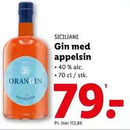 Lidl SICILIANE Gin med appelsin tilbud