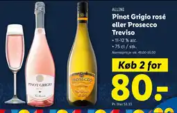 Lidl ALLINI Pinot Grigio rosé eller Prosecco Treviso tilbud