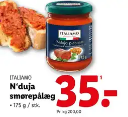 Lidl ITALIAMO 'Nduja smørepålæg tilbud