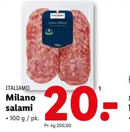 Lidl ITALIAMO Milano salami tilbud