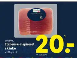 Lidl ITALIAMO Italiensk-inspireret skinke tilbud