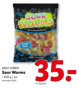 Lidl SWEET CORNER Sour Worms tilbud