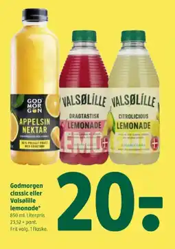 Coop 365 Godmorgen classic eller Valsølille lemonade tilbud