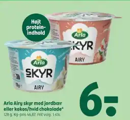 Coop 365 ARLA Airy skyr med jordbær eller kokos/hvid chokolade tilbud