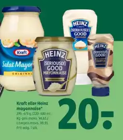 Coop 365 KRAFT eller HEINZ mayonnaise tilbud