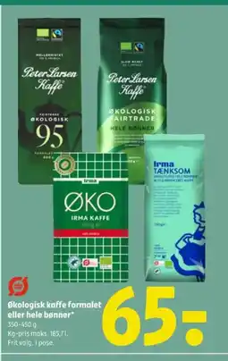 Coop 365 Økologisk kaffe formalet eller hele bønner tilbud