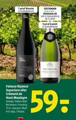 Coop 365 Falasco Ripasso Superiore eller Crémant de Haut Mouleyre tilbud