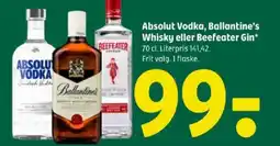 Coop 365 Absolut Vodka, Ballantine's Whisky eller Beefeater Gin tilbud