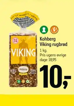 Føtex Kohberg Viking rugbrød, DKK 10 tilbud
