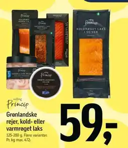 Føtex Grønlandske rejer, kold- eller varmrøget laks, DKK 59 tilbud