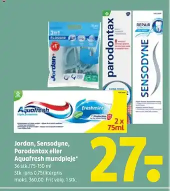 Coop 365 Jordan, Sensodyne, Parodontax eller Aquafresh mundpleje tilbud