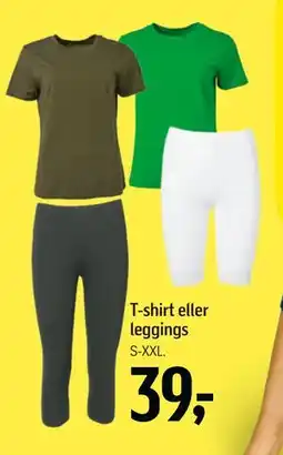 Føtex T-shirt eller leggings, DKK 39 tilbud