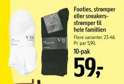 Føtex Footies, strømper eller sneakersstrømper til hele famillien, DKK 59 tilbud