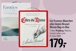 Føtex Les Fumees Blanches eller André Brunel Rhone Bag-in-Box, DKK 179 tilbud