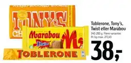 Føtex Toblerone, Tony’s, Twist eller Marabou, DKK 38 tilbud