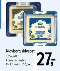 Føtex Klovborg skiveost, DKK 27 tilbud