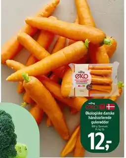Føtex Økologiske danske håndsorterede gulerødder, DKK 12 tilbud