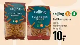 Føtex Fuldkornspasta, DKK 10 tilbud