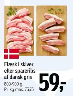Føtex Flæsk i skiver eller spareribs af dansk gris, DKK 59 tilbud