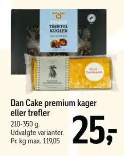 Føtex Dan Cake premium kager eller trøfler, DKK 25 tilbud