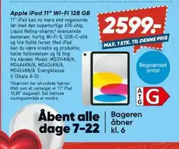 Bilka Apple iPad 11” Wi-Fi 128 GB, DKK 2599 tilbud
