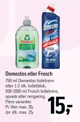 Føtex Domestos eller Frosch, DKK 15 tilbud