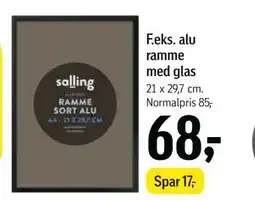 Føtex alu ramme med glas, DKK 68 tilbud